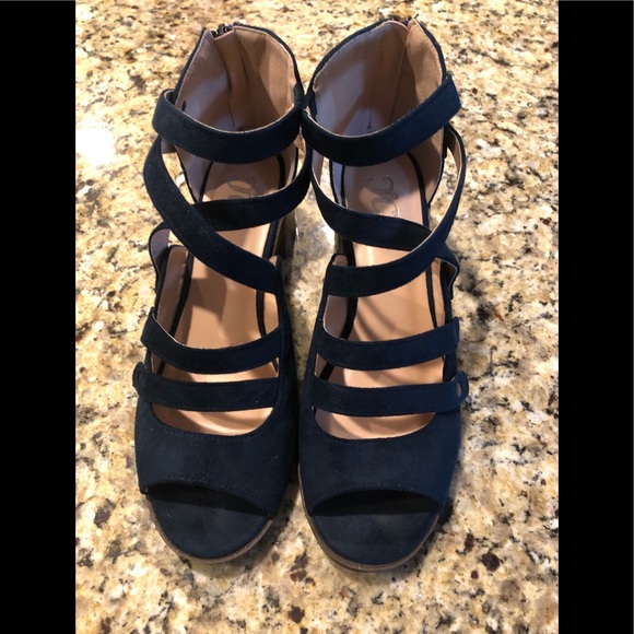 Faux suede open toe multi strap heeled sandals - Picture 2 of 8